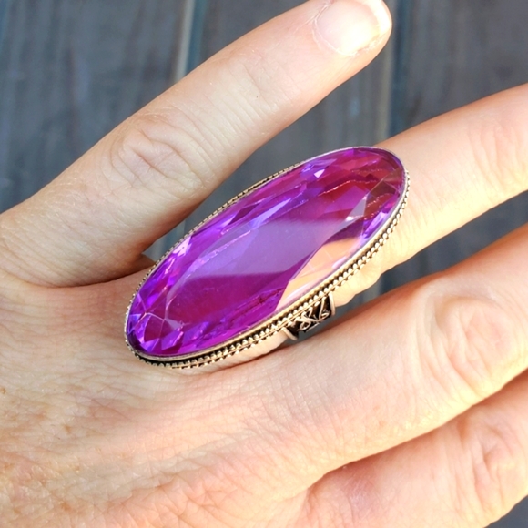 New Amazing Oversized Iolite 925 Silver Statement Ring. - Picture 8 of 13